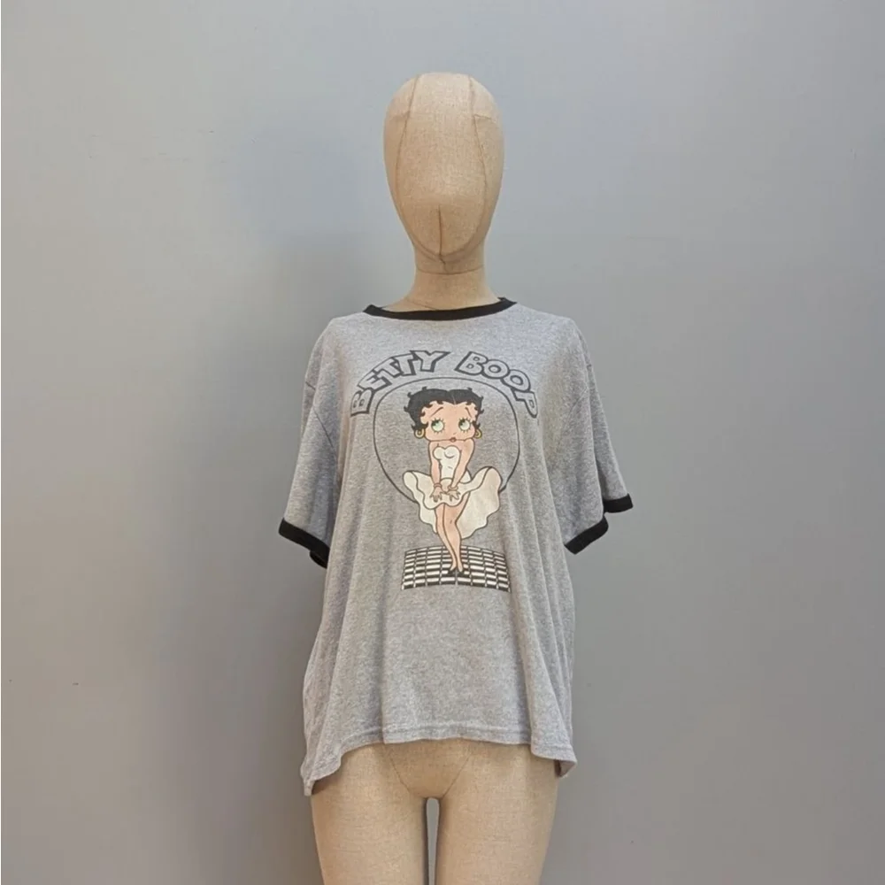 Betty Boop Vintage 2003 Marilyn Monroe Black Ringer Short Sleeve Plus Tee - 2X